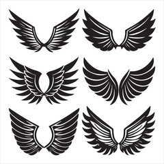 Obraz premium wings logo silhouette vector