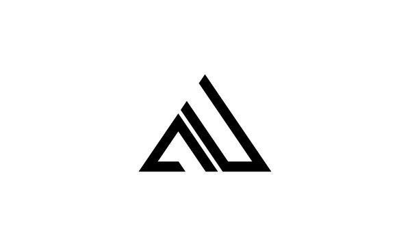 AU initial letters, monogram logo	