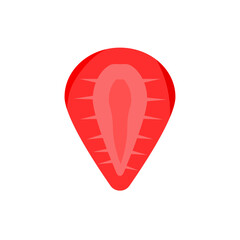 Simple Strawberry Slice Vector Illustration: Juicy Red Fruit