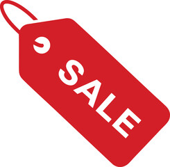 Sale tag with red ribbon