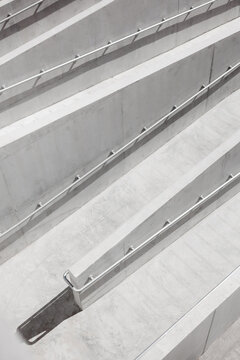 Modern concrete staircase with sleek lines and angles