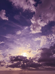 Evening sky purple dusk clouds