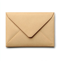Brown Kraft Paper Envelope Closed on White Background image