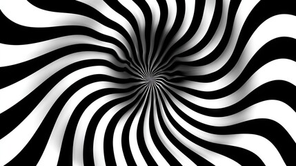 Abstract black and white spiral design.