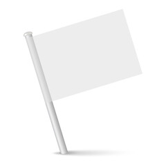 White flag template. Clean horizontal flag, isolated on white background. Vector flag mockup.