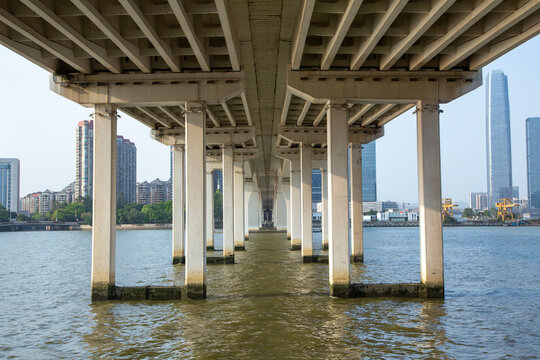 Fototapeta Cement bridge piers