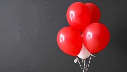 Red and white balloons celebration background