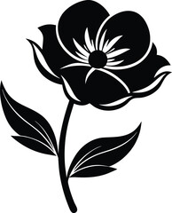 Minimalist buttercup flower silhouette design