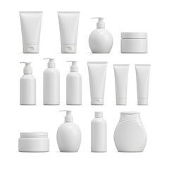 Blank White Cosmetic Packaging Mockup Collection