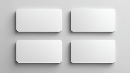 Four White Rounded Rectangles on a Seamless Gray Background for Text Overlays and Mockups