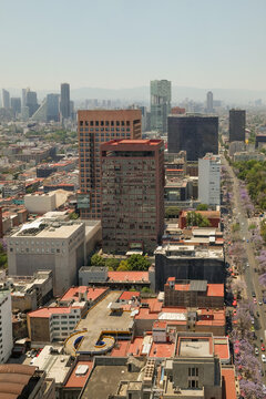 Reforma Avenue and Mexico City Skyline