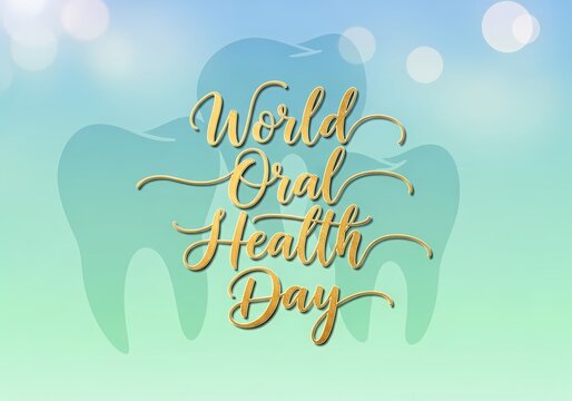 World oral health day celebration design featuring dental care theme on gradient background