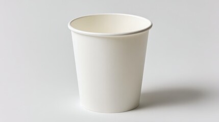 Isolated White Paper Cup, Ideal for Coffee, Tea, or Beverage Mockups on a Clean Backdrop