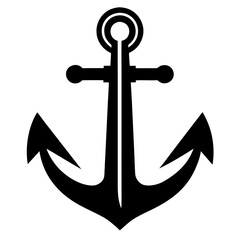 Black Anchor Icon Silhouette
