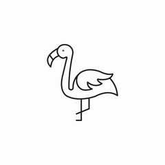 standing pink flamingo icon sign vector