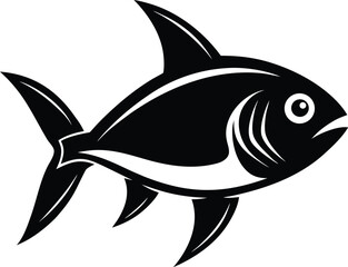 Obraz premium Minimalist silhouette of a fish in vector art