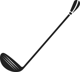 Minimalist golf club silhouette in black and white