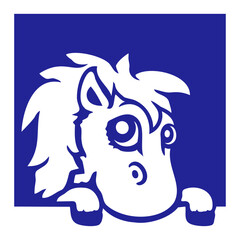 Horse Looks Out Stable Farm Door Riding Girl Cute