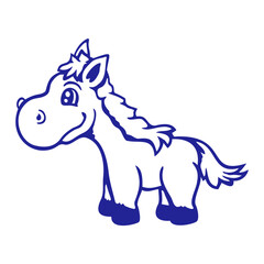 Horse Pony Cute Happy Smile Drawing Riding Cartoon