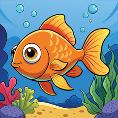 Naklejka premium vector illustration of a fish