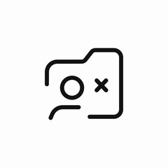 folder user cross icon sign vector