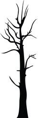 dead tree, black tree, 2D vector illustration, 