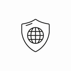 global internet security icon sign vector