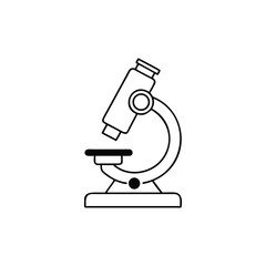 Detailed Line Art of Microscope on Transparent Background for Science Design