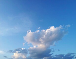 Fototapeta premium A clear, bright blue sky with cumulus clouds