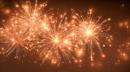 Fototapeta premium Brilliant Golden Fireworks Exploding in the Night Sky: Festive Celebratory Display Background