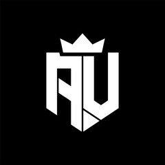 AV Vector image of a shield with a sharp geometric style and a pointed crown