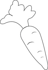 Simple Black and White Carrot Illustration