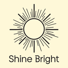 Shine Bright Sun Ray Vector T-shirt Design