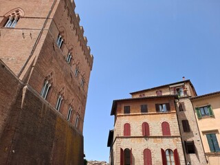 old houses in siena, tuscany