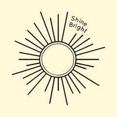 Shine Bright Sun Ray Vector T-shirt Design