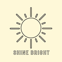 Shine Bright Sun Ray Vector T-shirt Design