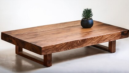 a rustic charm exudes from this handcrafted wooden coffee table inviting relaxed conversation on transparent background
