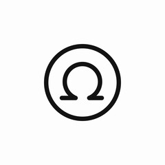 Fototapeta premium ohm symbol in circle icon sign vector