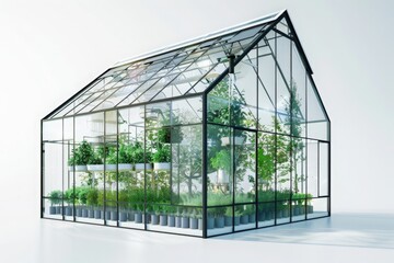 Fototapeta premium Automated greenhouse system with plant monitoring