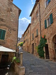 The historical village of montepulciano in tuscany, italy