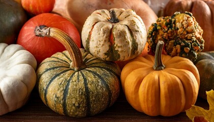 types of heirloom squash or pumpkins in autumn