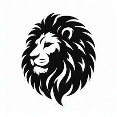 Fototapeta premium Majestic lion head silhouette emblem