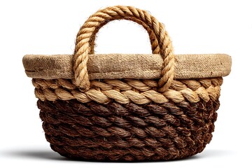 Obraz premium Round rustic basket with padded edge high resolution photo