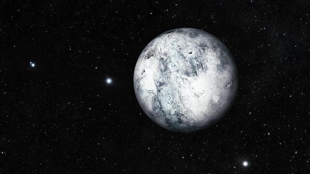 3d Eris Fictional Planet in the Depths of Space Galaxy