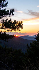 Fototapeta premium Sunset over mountain range