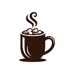 Hot Chocolate icon vector on White Background ,Vector Art Illustration on white background.