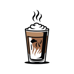 Iced Latte icon vector on White Background ,Vector Art Illustration on white background.