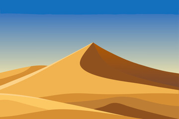 Clean Vector Illustration Sand Dune With Gentle Hills