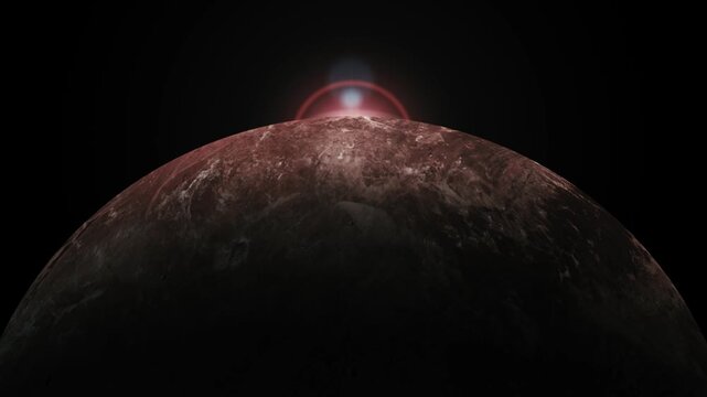 Red Rocky Makemake Fictional 3d Planet in Space Galaxy
