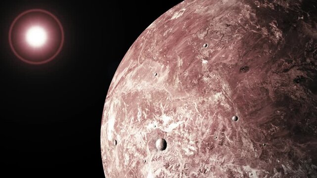 Red Rocky Makemake Fictional 3d Planet in Space Galaxy